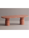 Gaia spisebord i letbeton H75 x B240 x D90 cm - Rød terrazzo