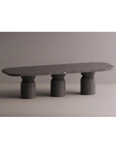 Billede af Gaia spisebord i letbeton H75 x B300 x D105 cm - Antracit terrazzo