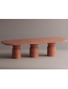Gaia spisebord i letbeton H75 x B300 x D105 cm - Rød terrazzo