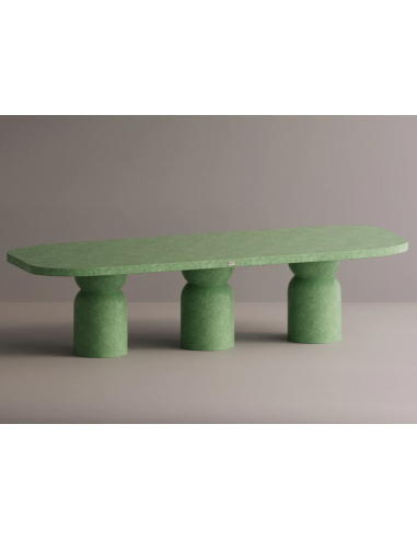 Billede af Gaia spisebord i letbeton H75 x B300 x D105 cm - Grøn terrazzo