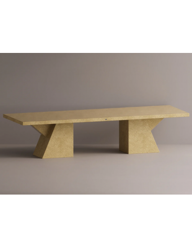Billede af Metis spisebord i letbeton H75 x B320 x D105 cm - Gul terrazzo