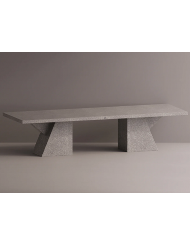 Se Metis spisebord i letbeton H75 x B320 x D105 cm - Grå terrazzo hos Lepong.dk