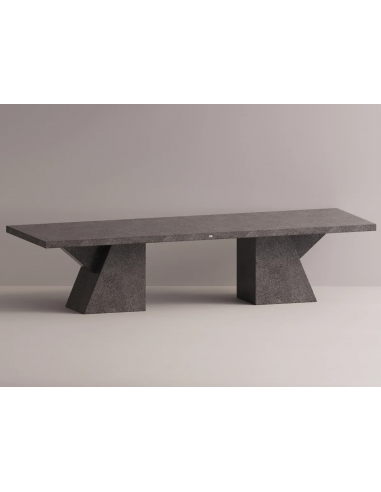 Billede af Metis spisebord i letbeton H75 x B320 x D105 cm - Antracit terrazzo