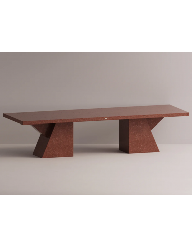 Billede af Metis spisebord i letbeton H75 x B320 x D105 cm - Bordeaux terrazzo