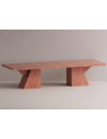 Metis spisebord i letbeton H75 x B320 x D105 cm - Rød terrazzo