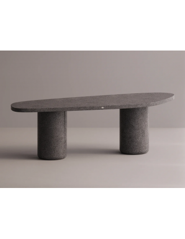 Billede af Pontus spisebord i letbeton H75 x B240 x D77 cm - Antracit terrazzo