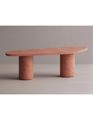 Billede af Pontus spisebord i letbeton H75 x B240 x D77 cm - Rød terrazzo