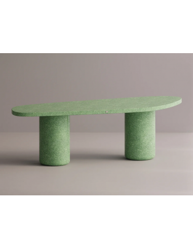 Billede af Pontus spisebord i letbeton H75 x B240 x D77 cm - Grøn terrazzo