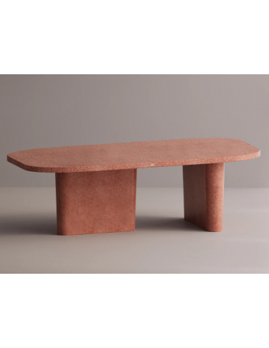 Billede af Lerina spisebord i letbeton H75 x B240 x D105 cm - Rød terrazzo
