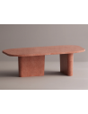 Lerina spisebord i letbeton H75 x B240 x D105 cm - Rød terrazzo
