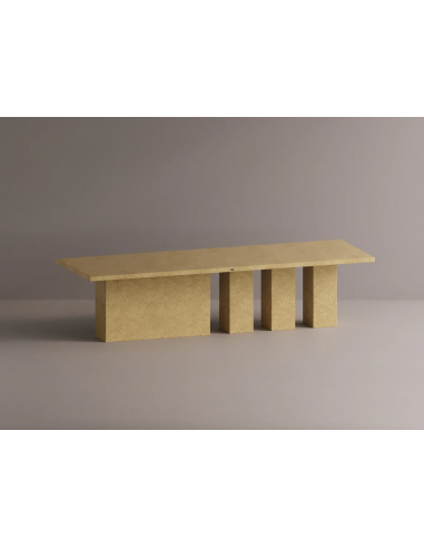 Billede af Rod spisebord i letbeton H75 x B300 x D110 cm - Gul terrazzo