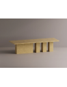 Rod spisebord i letbeton H75 x B300 x D110 cm - Gul terrazzo