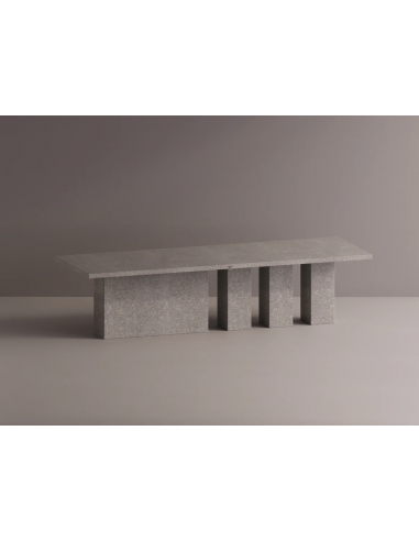 Billede af Rod spisebord i letbeton H75 x B300 x D110 cm - Grå terrazzo
