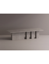 Rod spisebord i letbeton H75 x B300 x D110 cm - Grå terrazzo