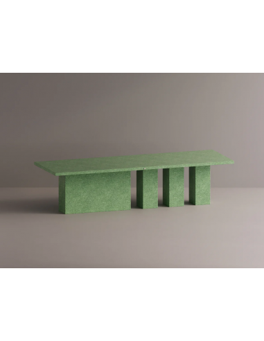 Billede af Rod spisebord i letbeton H75 x B300 x D110 cm - Grøn terrazzo