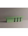 Rod spisebord i letbeton H75 x B300 x D110 cm - Grøn terrazzo