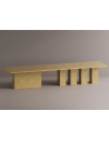 Rod spisebord i letbeton H75 x B400 x D120 cm - Gul terrazzo