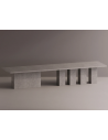 Rod spisebord i letbeton H75 x B400 x D120 cm - Grå terrazzo