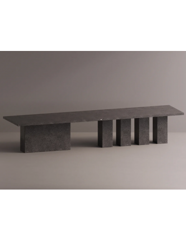 Billede af Rod spisebord i letbeton H75 x B400 x D120 cm - Antracit terrazzo