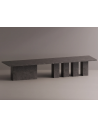 Rod spisebord i letbeton H75 x B400 x D120 cm - Antracit terrazzo
