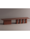 Rod spisebord i letbeton H75 x B400 x D120 cm - Bordeaux terrazzo