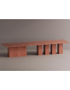 Rod spisebord i letbeton H75 x B400 x D120 cm - Rød terrazzo