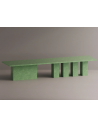 Rod spisebord i letbeton H75 x B400 x D120 cm - Grøn terrazzo