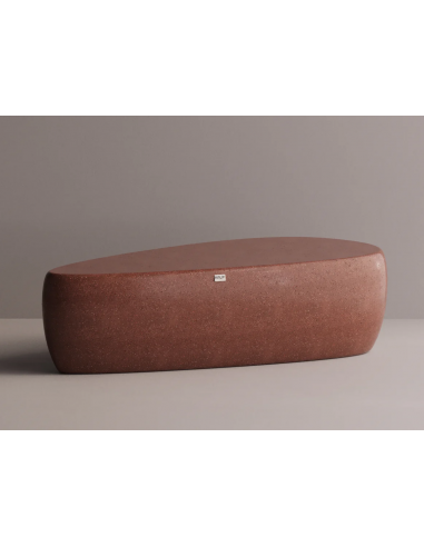 Billede af Kronus sofabord i letbeton H45 x B146 x D99 cm - Bordeaux terrazzo