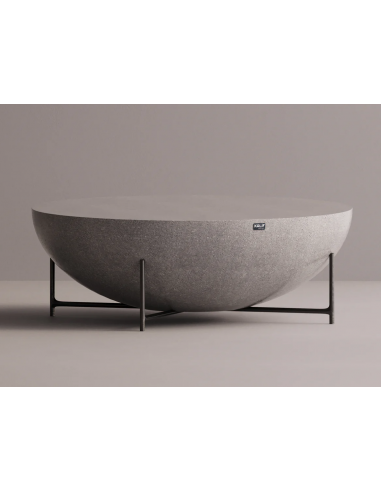 Billede af Nibru sofabord i letbeton og metal H45 x Ø130 cm - Industrielt sort/Grå terrazzo