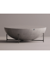 Nibru sofabord i letbeton og metal H45 x Ø130 cm - Industrielt sort/Grå terrazzo