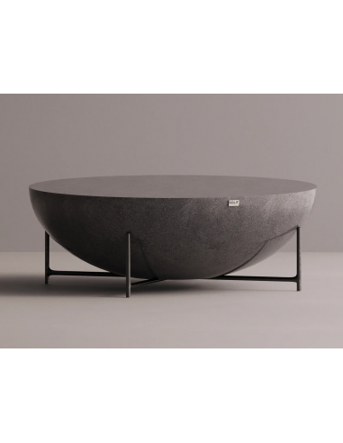 Billede af Nibru sofabord i letbeton og metal H45 x Ø130 cm - Industrielt sort/Antracit terrazzo