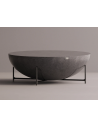 Nibru sofabord i letbeton og metal H45 x Ø130 cm - Industrielt sort/Antracit terrazzo