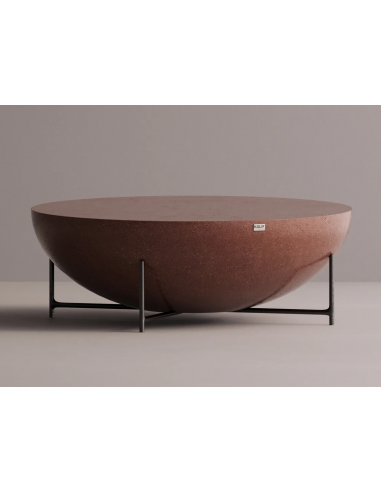Se Nibru sofabord i letbeton og metal H45 x Ø130 cm - Industrielt sort/Bordeaux terrazzo hos Lepong.dk