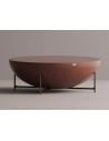 Nibru sofabord i letbeton og metal H45 x Ø130 cm - Industrielt sort/Bordeaux terrazzo