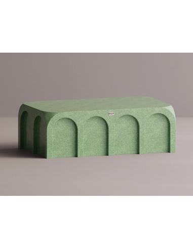 Billede af Ruda sofabord i letbeton H40 x B118 x D72 cm - Grøn terrazzo