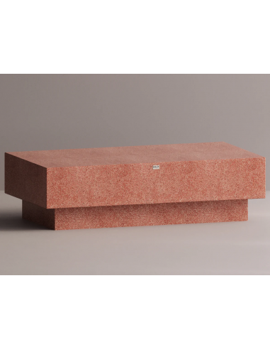 Billede af Tengri sofabord i letbeton H50 x B170 x D90 cm - Rød terrazzo