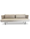 Zilt 4-personers sofa i metal og tekstil 300 x 75 cm - Sort/Gråbrun