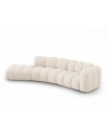 Lupine venstrevendt 5-personers buet sofa i chenille B335 x D87 - 166 cm - Sort/Lys beige