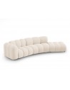 Lupine højrevendt 5-personers buet sofa i chenille B335 x D87 - 166 cm - Sort/Lys beige