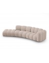 Lupine venstrevendt 5-personers buet sofa i chenille B335 x D87 - 166 cm - Sort/Beige