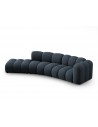 Lupine venstrevendt 5-personers buet sofa i chenille B335 x D87 - 166 cm - Sort/Blå