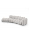 Lupine venstrevendt 5-personers buet sofa i chenille B335 x D87 - 166 cm - Sort/Lysegrå