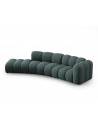 Lupine venstrevendt 5-personers buet sofa i chenille B335 x D87 - 166 cm - Sort/Petrolium