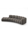 Lupine venstrevendt 5-personers buet sofa i chenille B335 x D87 - 166 cm - Sort/Grå