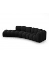 Lupine venstrevendt 5-personers buet sofa i chenille B335 x D87 - 166 cm - Sort/Sort