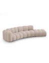 Lupine højrevendt 5-personers buet sofa i chenille B335 x D87 - 166 cm - Sort/Beige