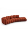 Lupine højrevendt 5-personers buet sofa i chenille B335 x D87 - 166 cm - Sort/Terracotta