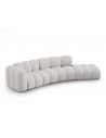 Lupine højrevendt 5-personers buet sofa i chenille B335 x D87 - 166 cm - Sort/Lysegrå