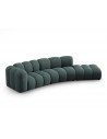 Lupine højrevendt 5-personers buet sofa i chenille B335 x D87 - 166 cm - Sort/Petrolium