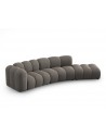 Lupine højrevendt 5-personers buet sofa i chenille B335 x D87 - 166 cm - Sort/Grå